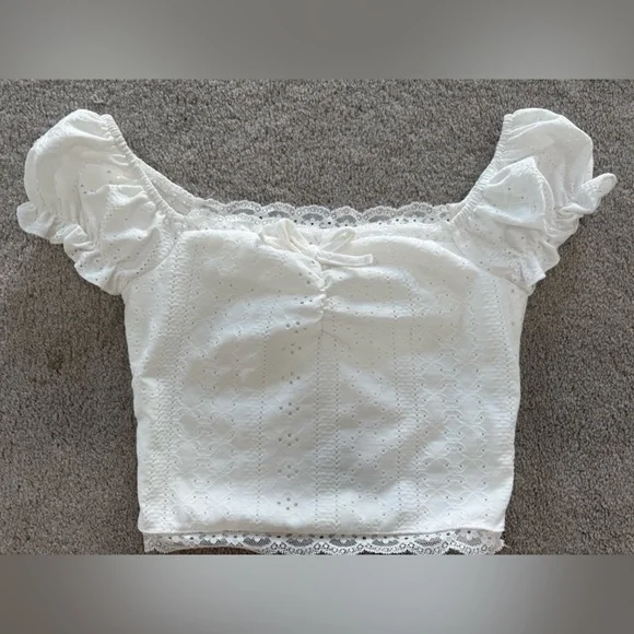 SHEIN White Lace Detail Top - Picture 1 of 3